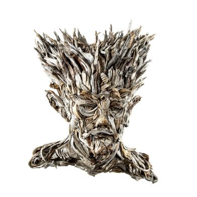 the wall hanging relief faces