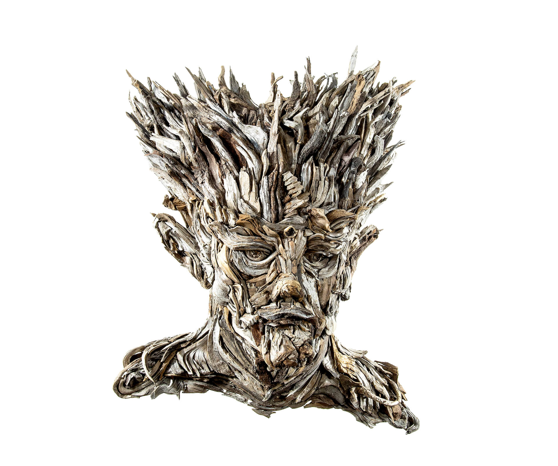 the wall hanging relief faces