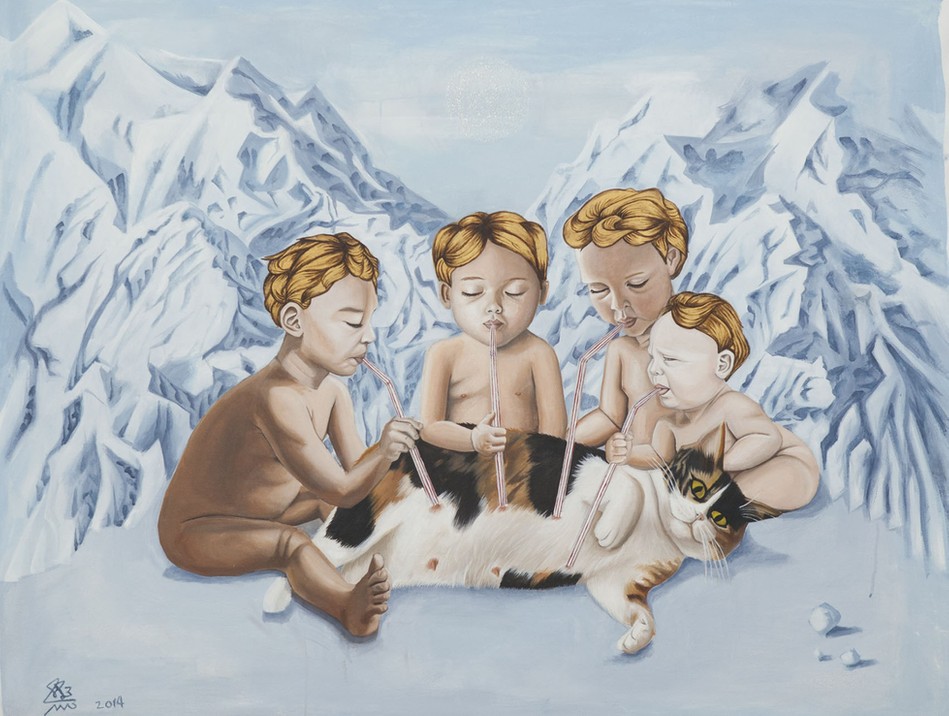 giant realism paintings of tslil tsemet